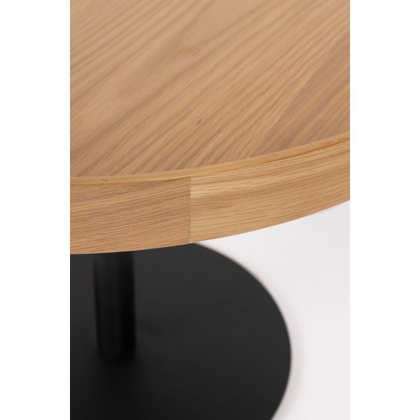 Natúr színű kerek dohányzóasztal tölgyfa dekoros asztallappal ø 56 cm Yuri M – White Label-image-3
