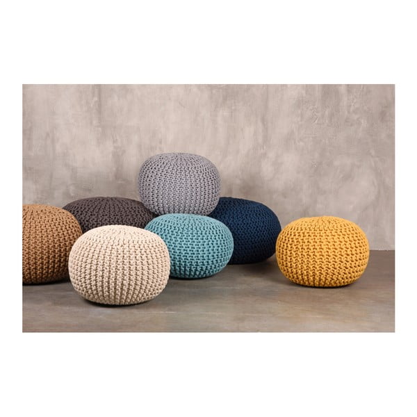 Knitted XL sárga kötött puff, ⌀ 70 cm - LABEL51-image-2