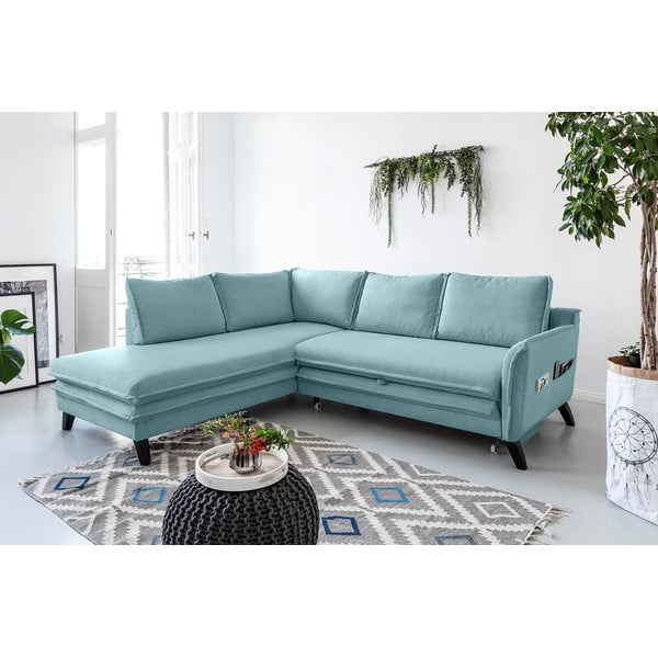 Charming Charlie L világoskék kinyitható sarokkanapé, bal oldali - Miuform-image-4