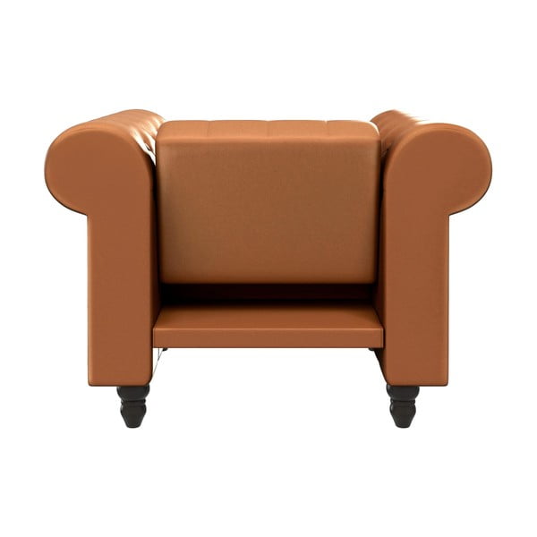 Konyakbarna bőrutánzat chesterfield fotel Felix – Støraa-image-4