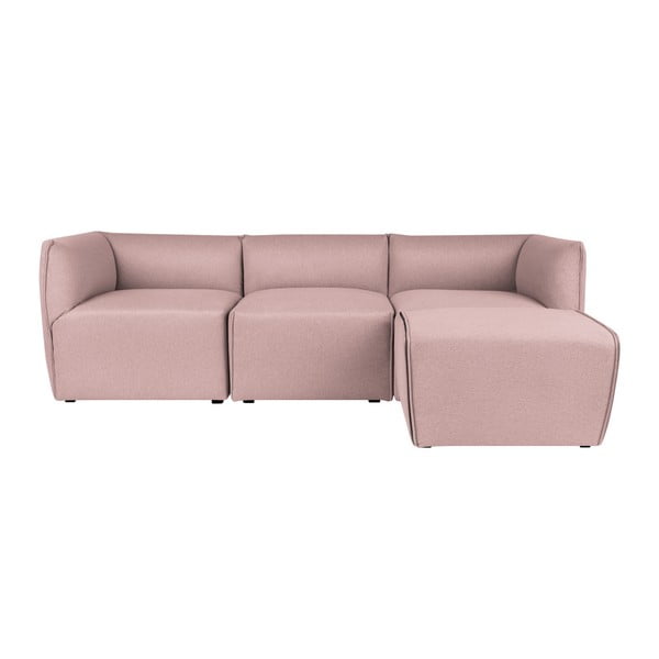 Ollo rózsaszín 3 személyes moduláris kanapé fekvőfotellel - Norrsken