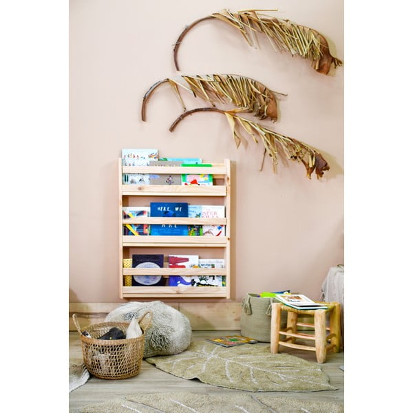 Khaki mosható kézi szövésű pamut gyerek szőnyeg 75x100 cm Mini Monstera Olive – Lorena Canals-image-3