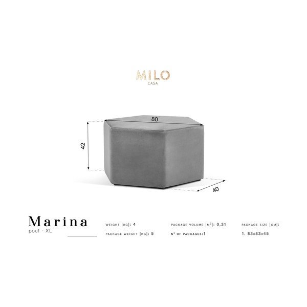 Marina üvegzöld puff, ⌀ 80 cm - Milo Casa-image-2