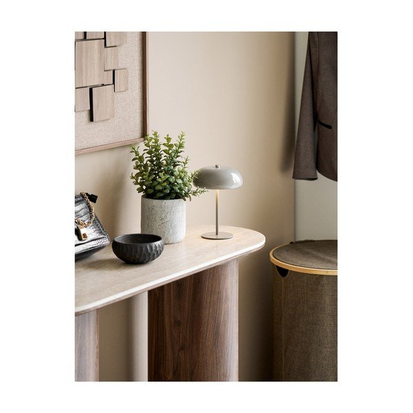 Szürkésbarna fém LED asztali lámpa (magasság 23 cm) Margate – House Nordic-image-1