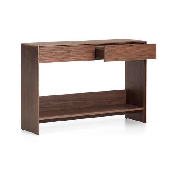 Sötét natúr színű komód diófa dekorral 120x81x35 cm Norlen – Kave Home-image-4