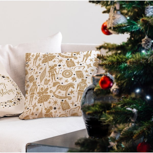 Párnahuzat karácsonyi mintával 45x45 cm Golden Nut Cracker – Butter Kings-image-2