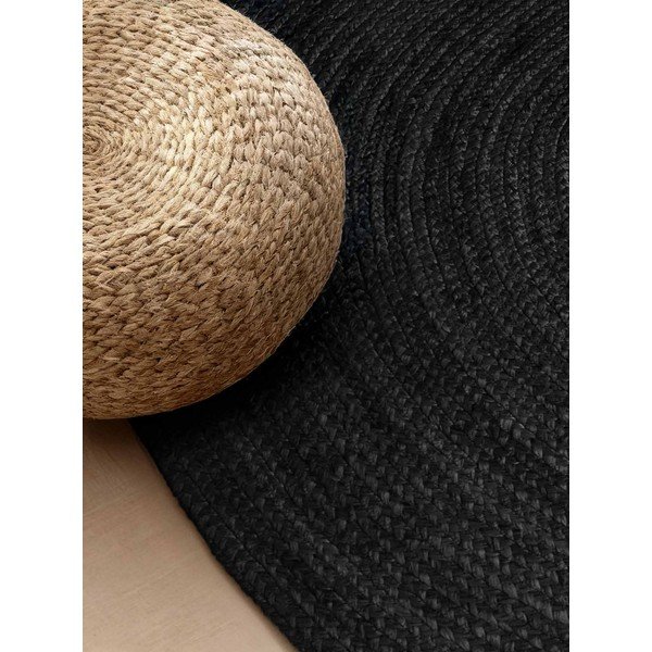 Fekete kétoldalas-kézi szövésű juta szőnyeg 160x230 cm Braided – Hanse Home-image-2