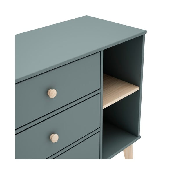 Szürkészöld gyerek komód 90x81x40 cm Esteban – Marckeric-image-1