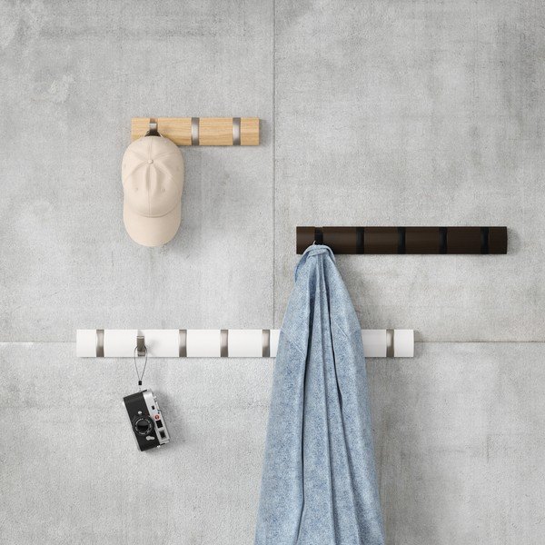 Matt fehér borovi fenyő fali fogas 81 cm Flip – Umbra-image-2