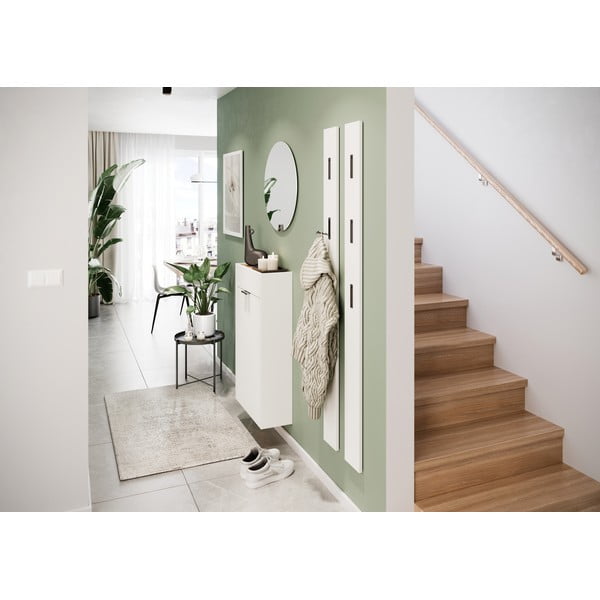 Fehér szekrény tölgyfa dekorral 56x97x22 cm Ameca – Germania-image-1