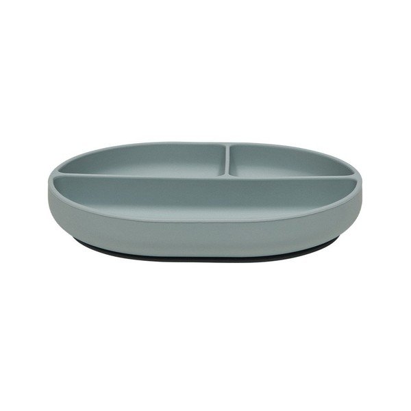 Szürkéskék szilikon gyerek tányér 17x21,5 cm Enkei – OYOY Mini