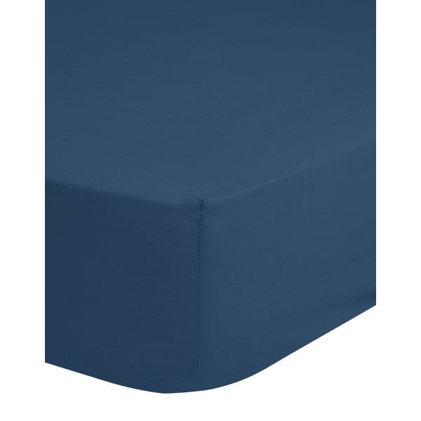 Sötétkék pamut gumis lepedő, 180 x 200 cm - Good Morning-image-1