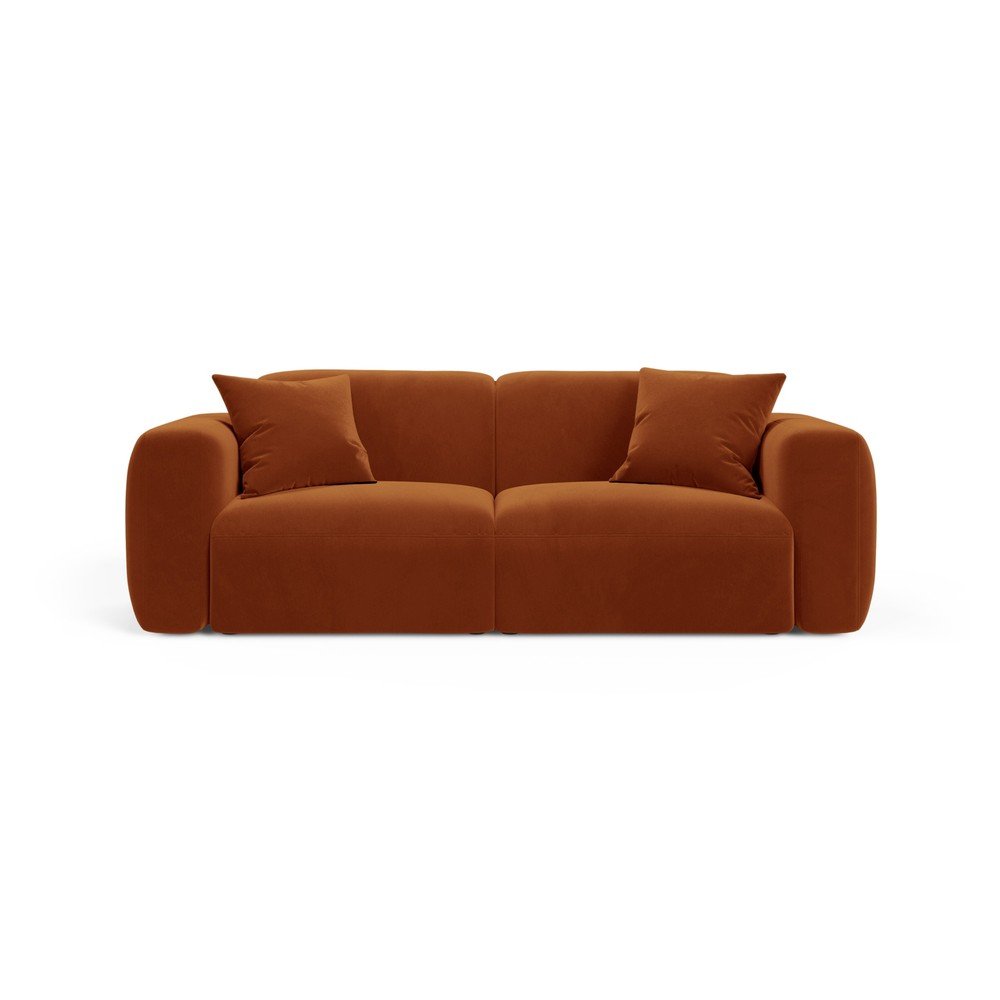 Terrakotta színű bársony kanapé 220 cm Strino  Cosmopolitan Design