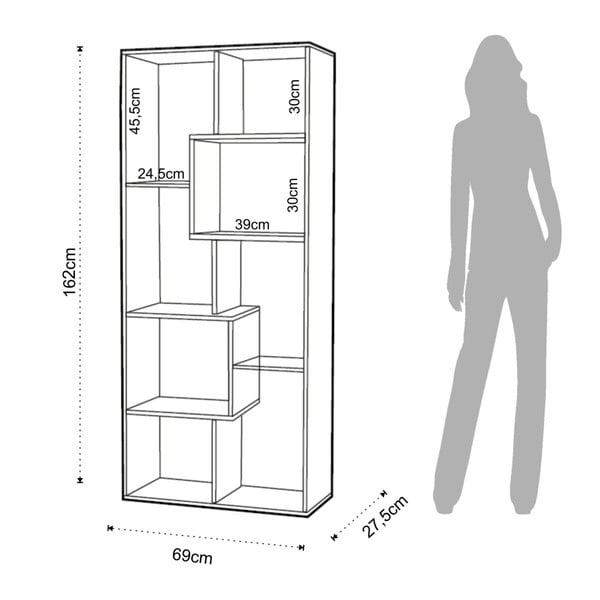 Random Andrea könyvespolc, 160 x 69 x 27,5 cm - Tomasucci-image-4