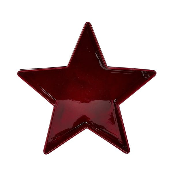 Csillag alakú piros tál, 19 cm - KJ Collection