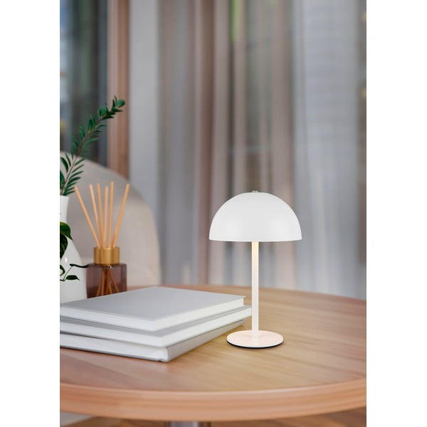 Matt fehér LED asztali lámpa fém búrával (magasság 21 cm) Munoz – Trio-image-1