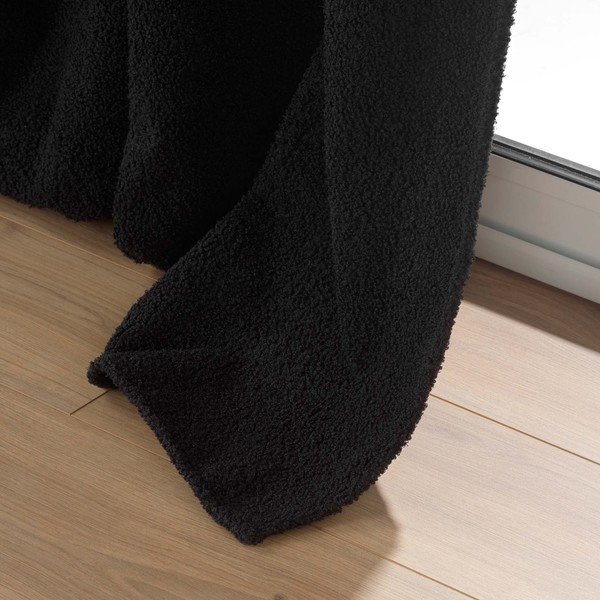 Fekete buklé függöny 140x240 cm Wooly – douceur d'intérieur-image-4