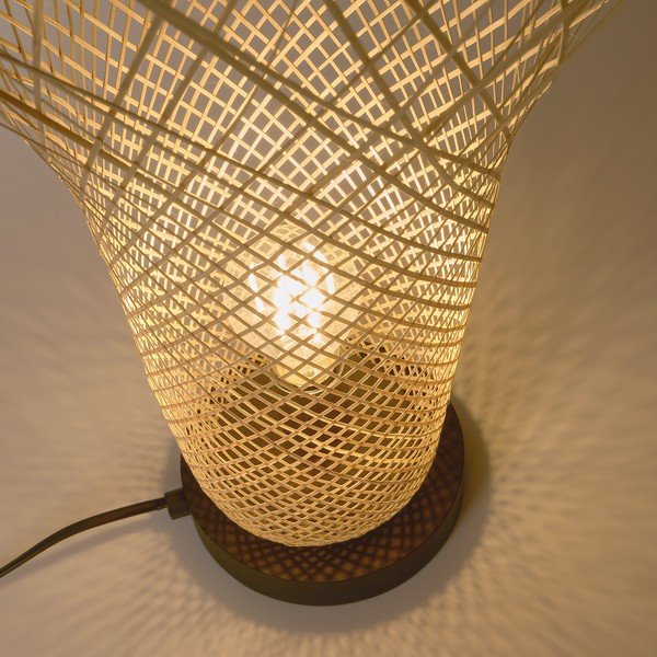 Natúr színű bambusz asztali lámpa bambusz búrával (magasság 50 cm) Citalli – Kave Home-image-4