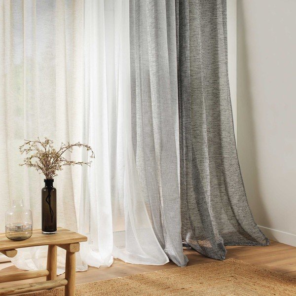 Elefántcsont színű voile fényáteresztő függöny 140x240 cm Carlin – douceur d'intérieur-image-1