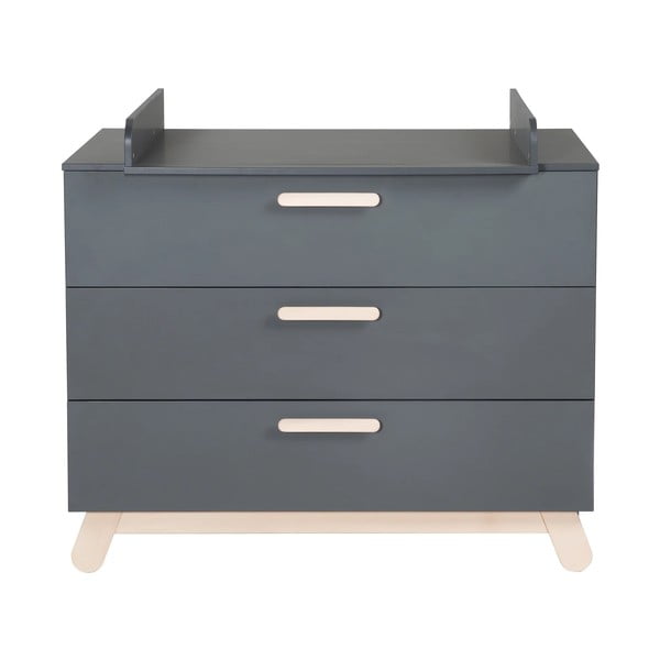 Antracitszürke alacsony gyerek komód pelenkázó feltéttel 117x103 cm Jara – Roba-image-3