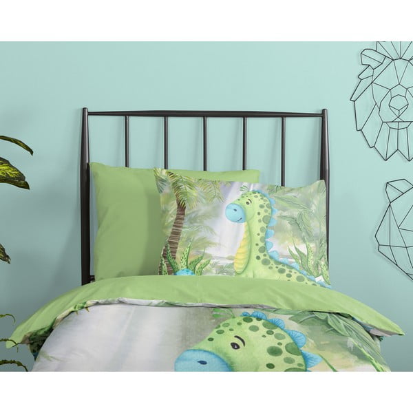 Zöld egyszemélyes-hosszabbított pamut gyerek ágyneműhuzat 140x220 cm Dani – Good Morning-image-2