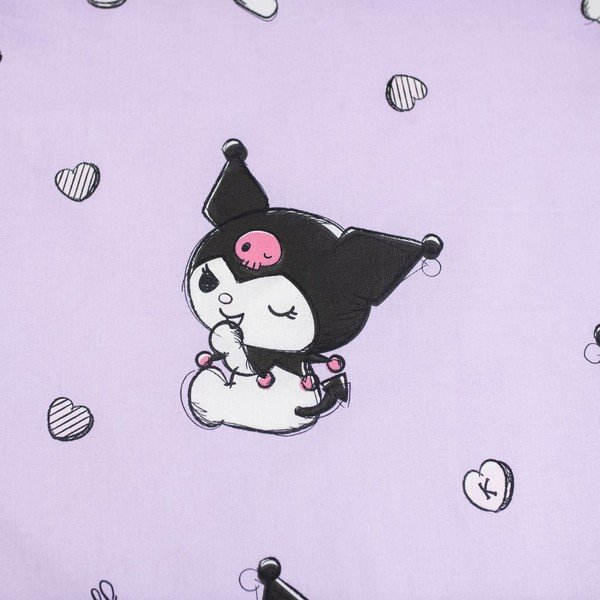 Rózsaszín egyszemélyes pamut gyerek ágyneműhuzat 140x200 cm Hello Kitty "Kuromi" – Jerry Fabrics-image-4