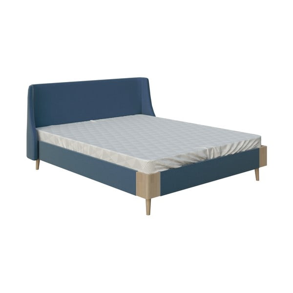 Lagom Side Soft kék kétszemélyes ágy, 140 x 200 cm - AzAlvásért
