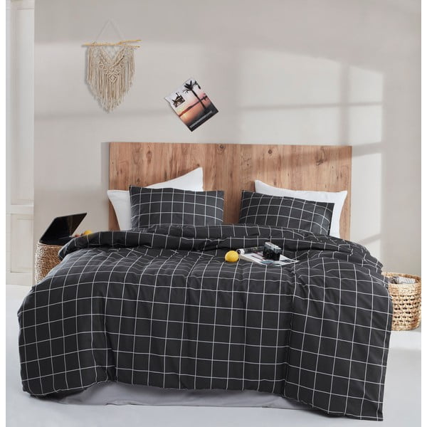 Fekete kétszemélyes-hosszabbított pamut ágyneműhuzat 200x220 cm Piga - Mijolnir-image-1