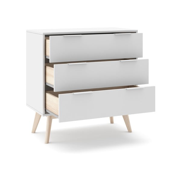 Fehér alacsony komód 80x83 cm Campus – Marckeric-image-4