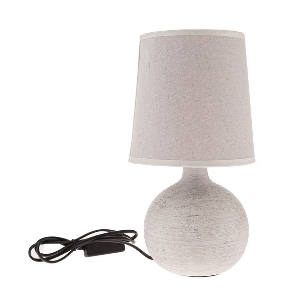 Világosszürke kerámia asztali lámpa textil búrával (magasság 29 cm) Bianca – Dakls-image-1