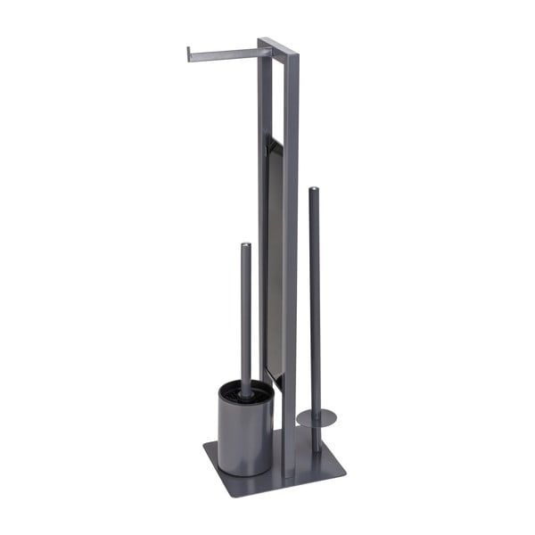 Rivalta szürke wc-papír tartó állvány kefével - Wenko-image-3