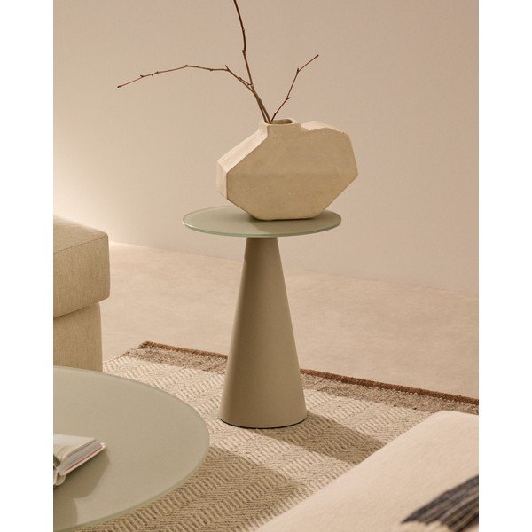 Kerek tárolóasztal üveg asztallappal ø 35 cm Wilshire – Kave Home-image-1