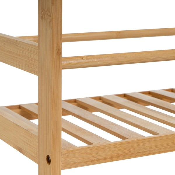 Natúr színű bambusz gurulós polcos állvány 44x75 cm – Casa Selección-image-3