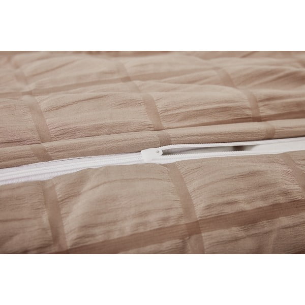 Barna egyszemélyes krepp ágyneműhuzat 140x200 cm Naomi – My House-image-2