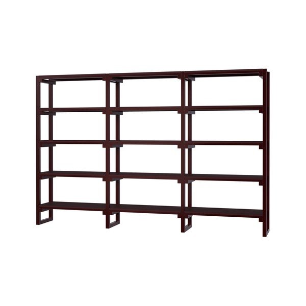 Borvörös bükkfa polcos állvány 274x180x37 cm Noru – noo.ma