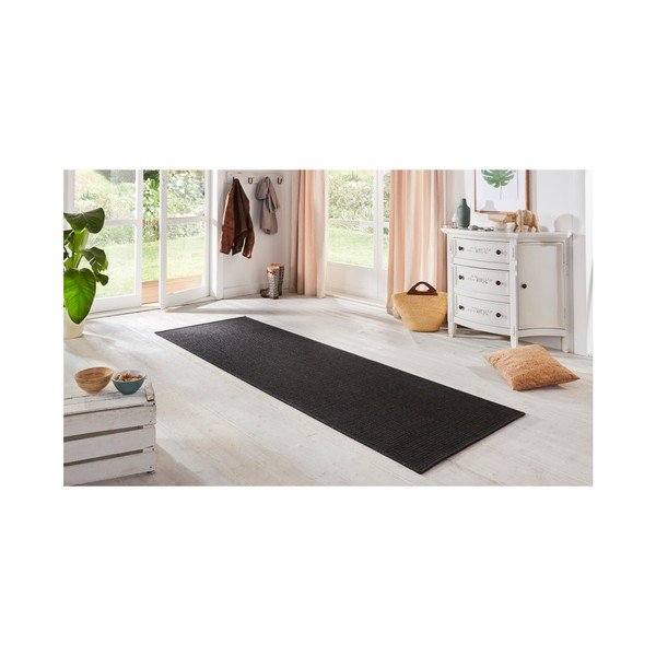 Sisal fekete futószőnyeg, 80 x 500 cm - BT Carpet-image-1