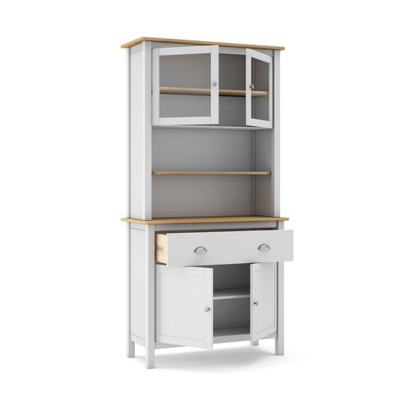 Fehér borovi fenyő tálalószekrény 90x180,5 cm Misti – Marckeric-image-3