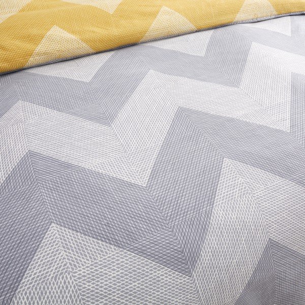 Sárga-szürke ágyneműhuzat 200x135 cm Chevron Geo - Catherine Lansfield-image-3