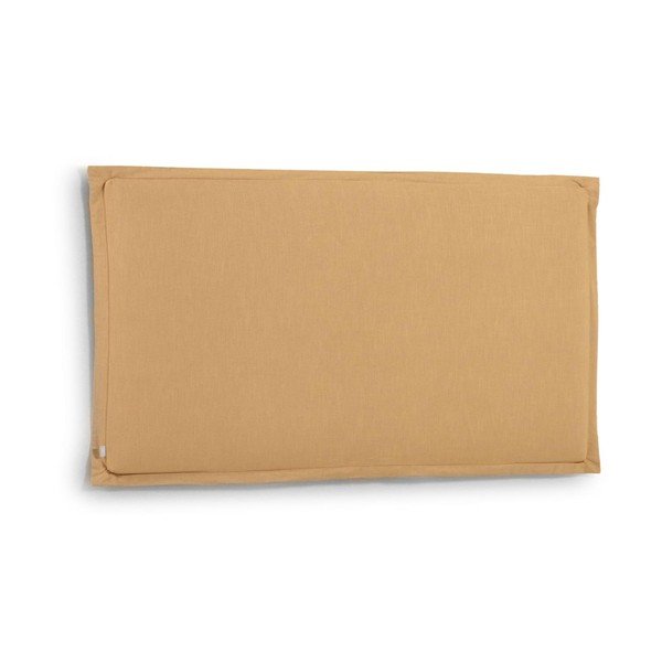 Mustársárga kárpitozott ágytámla 206x106 cm Tanit – Kave Home