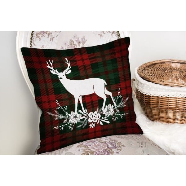 Karácsonyi mintás textil párnahuzat 43x43 cm – Mila Home-image-2