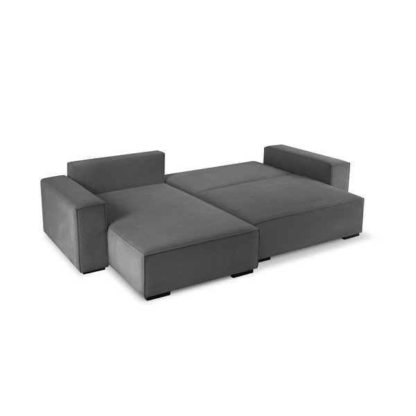 Azalea sötétszürke kordbársony kinyitható variálható sarokkanapé - Mazzini Sofas-image-4
