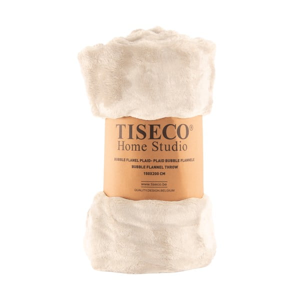 Elefántcsont színű mikroplüss takaró 150x200 cm Wave – Tiseco Home Studio-image-4