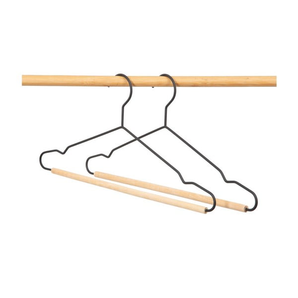 Frosted 2 db fekete vállfa fa részletekkel - Compactor-image-1