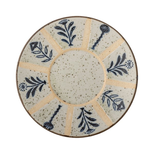 Világoskék-krémszínű desszertes agyagkerámia tányér ø 16 cm Leonie – Bloomingville