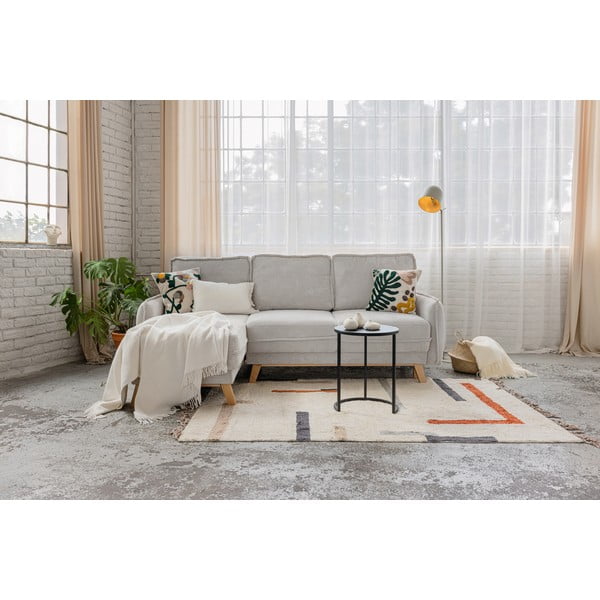 Bézs kordbársony kinyitható sarokkanapé (variálható) Tori – Bonami Selection-image-1