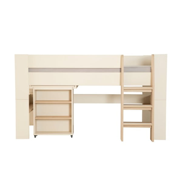 Bézs galéria gyerekágy ágyrács nélkül 90x200 cm Studio – Roba-image-3