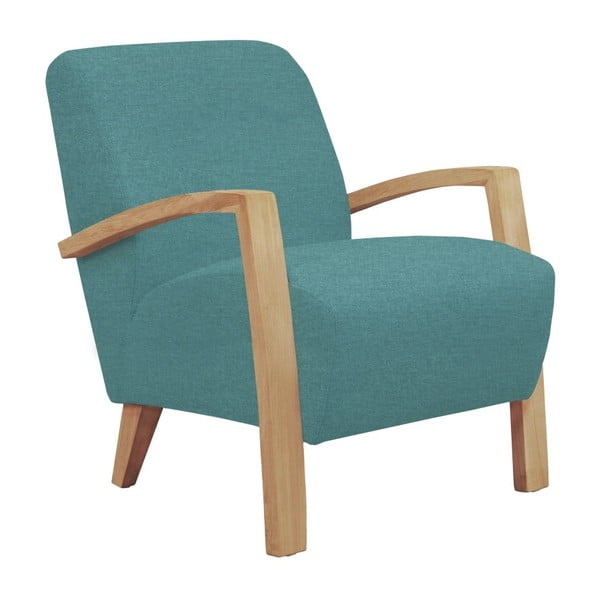Luna türkiz színű fotel világos konstrukcióval - Windsor & Co Sofas