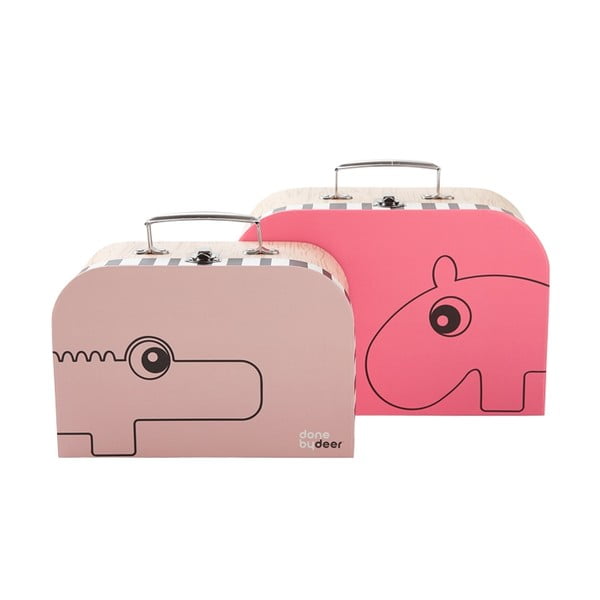 Suitcase rózsaszín koffer, 2 darab - Done by Deer