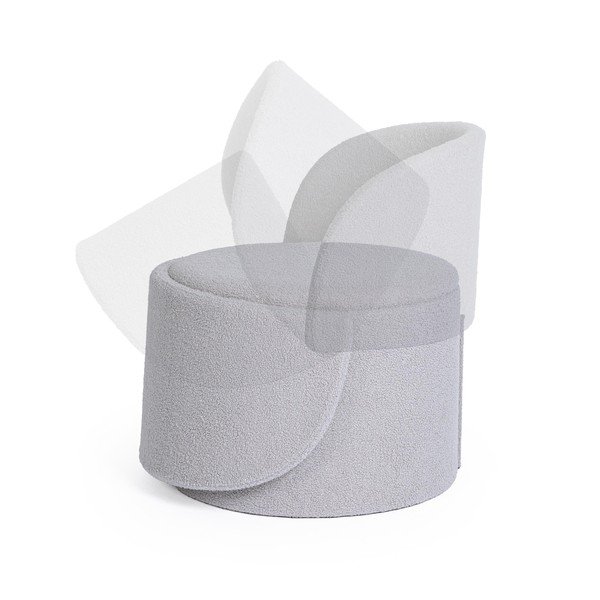 Világosszürke buklé puff Anthea – Yes Everyday-image-1