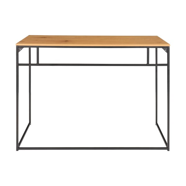 Vita íróasztal fekete acél konstrukcióval és tölgyfa dekoros asztallappal - House Nordic-image-2